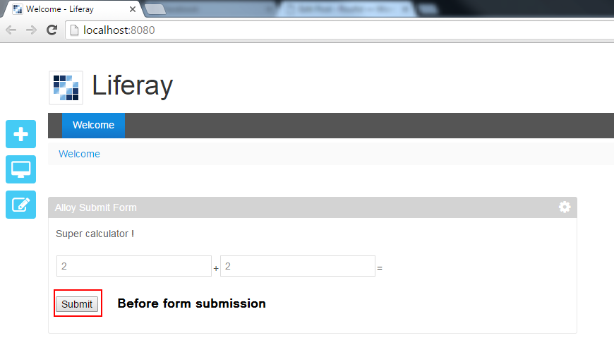 Liferay Calculator form before submission
