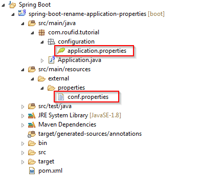 spring boot web application folder structure