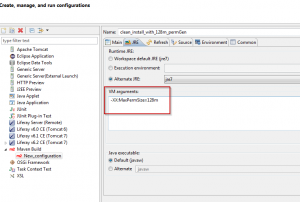 Configure Maven on Eclipse - JVM arguments